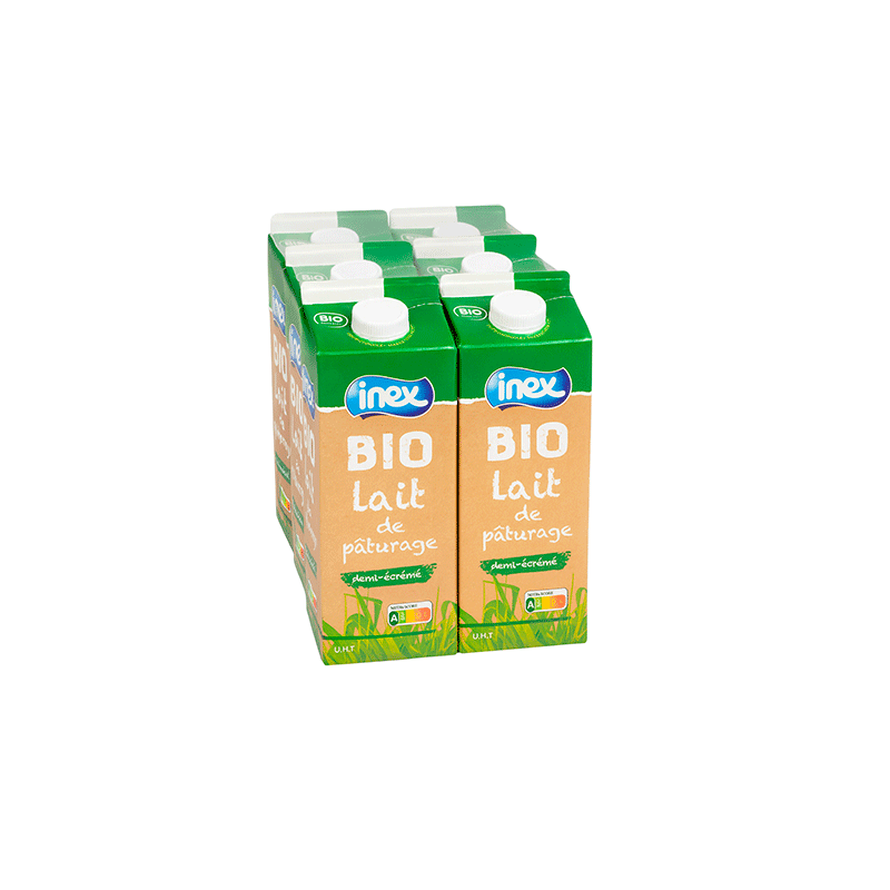 6x1L Lait Demi Ecrémé Bio