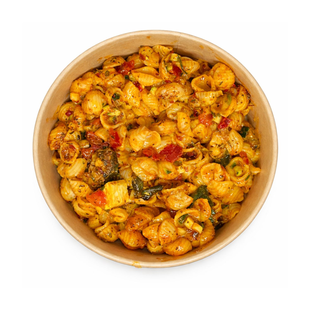 Salade Coquillette Feta courgette poivrons 