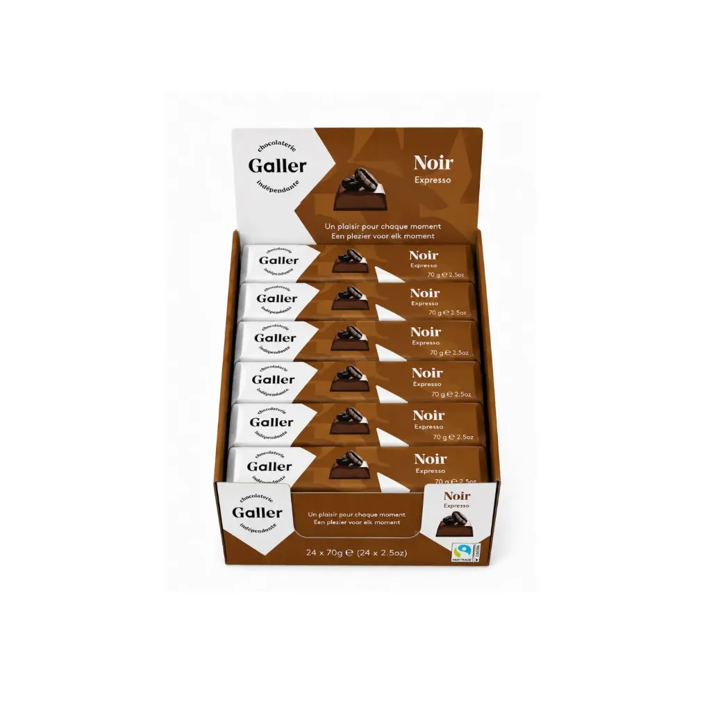 24x70g Barre Chocolat Noir Café